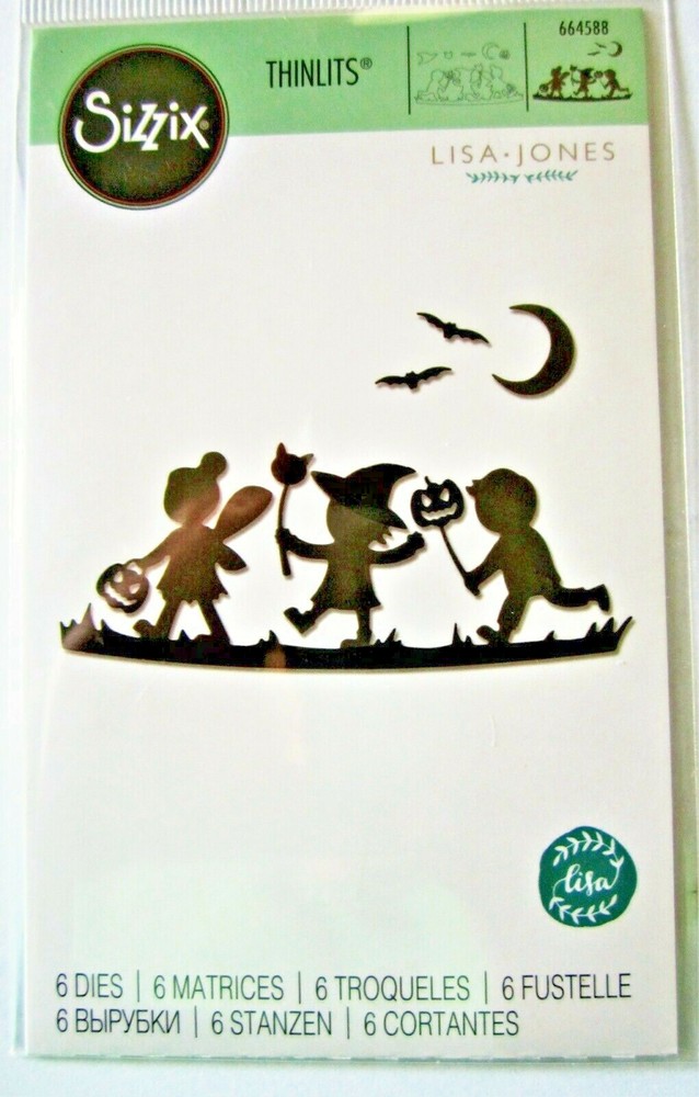 Halloween Silhouettes Sizzix Thinlits Thin Metal Die Set 664588 NEW!