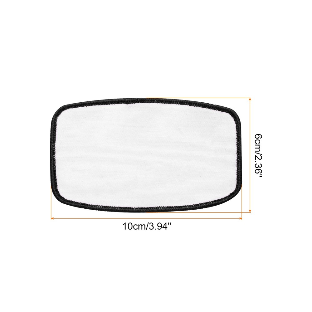 15pcs Sublimation Patch Blank Oval Rectangle White with Black Border