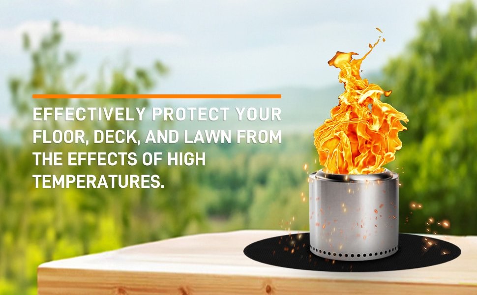 Firebubbles Premium Under BBQ Grill Round Mat Protects Deck/Patio Backyard US