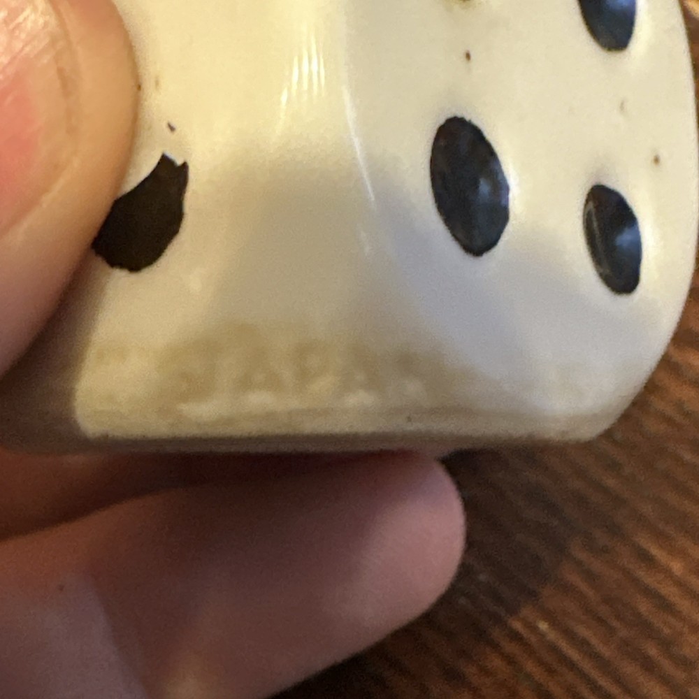 Vintage Ceramic Japan Single Dice Ashtray.