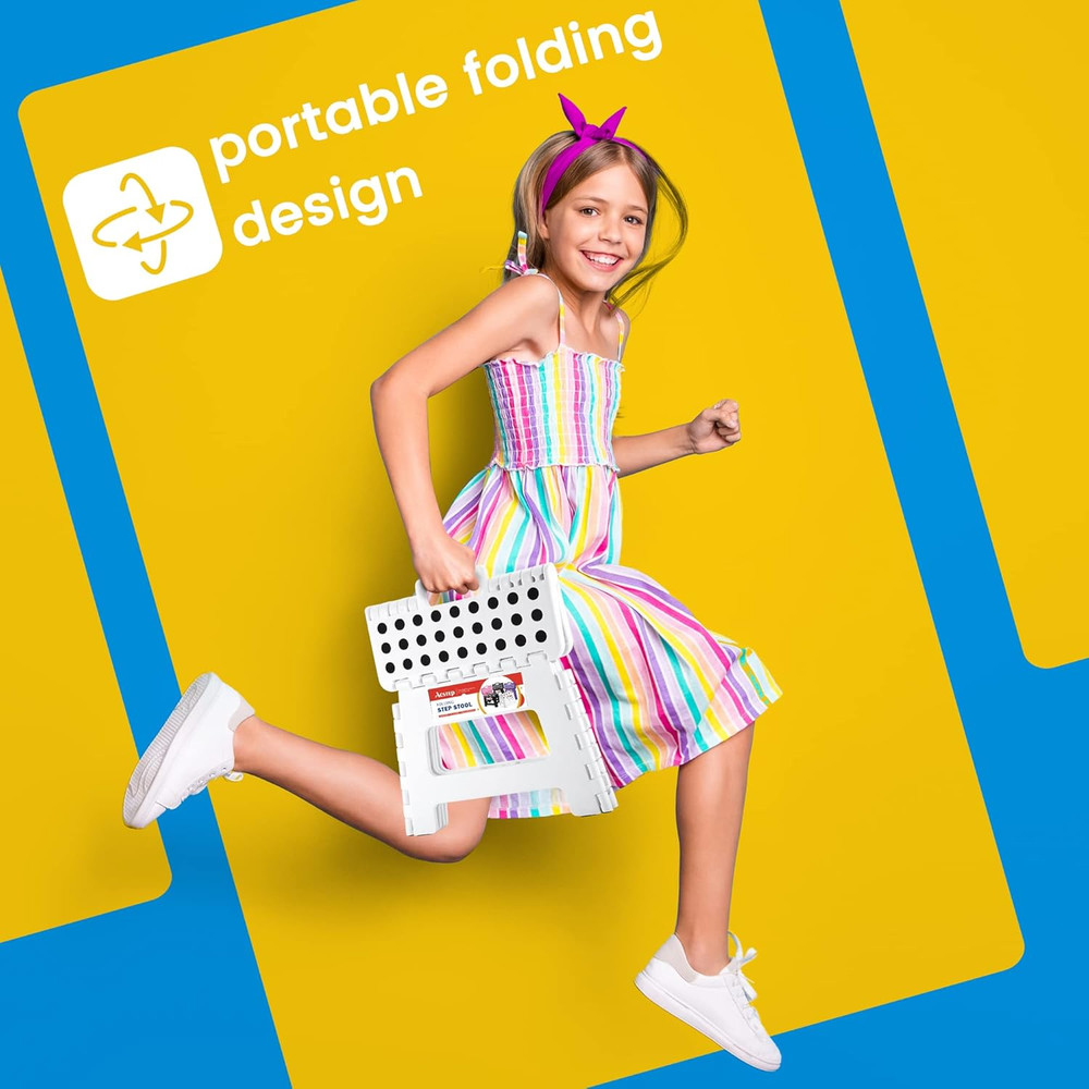 Folding Step Stool Portable Collapsible Plastic Step Stool 9 Inch Foldable Step
