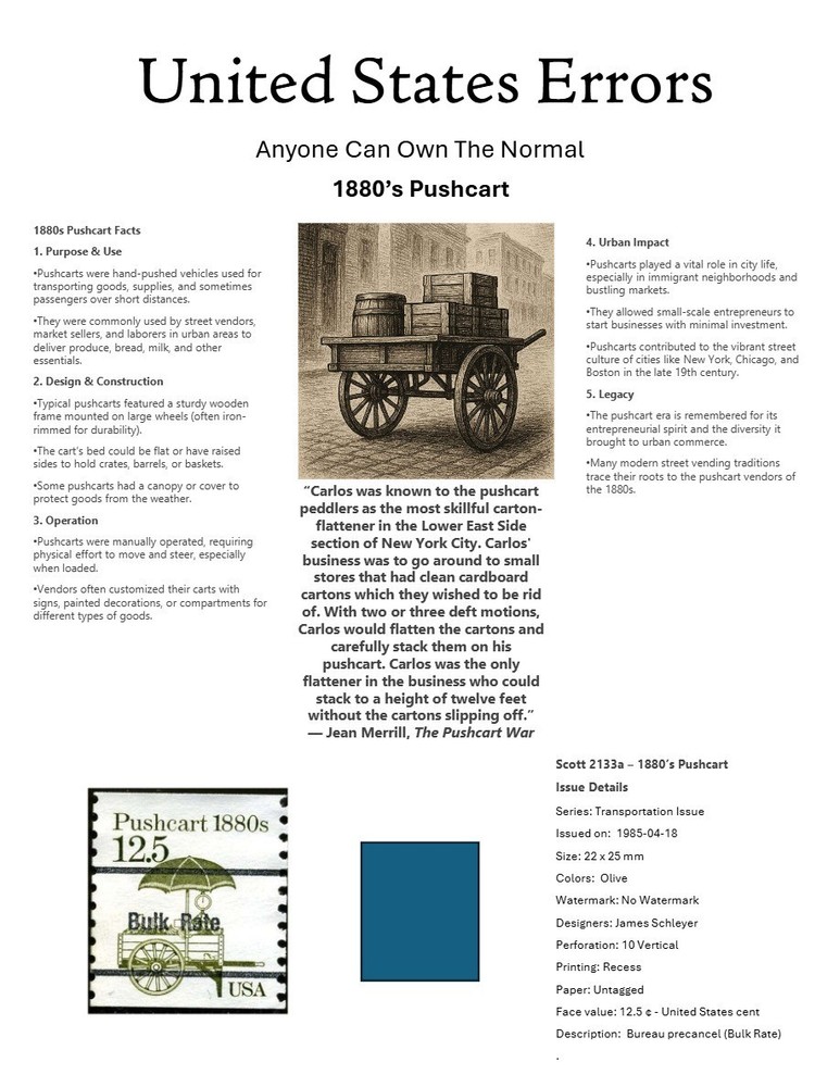 Centsational Custom Presentation Panel For Error SN 2133a - 8.5” X 11”