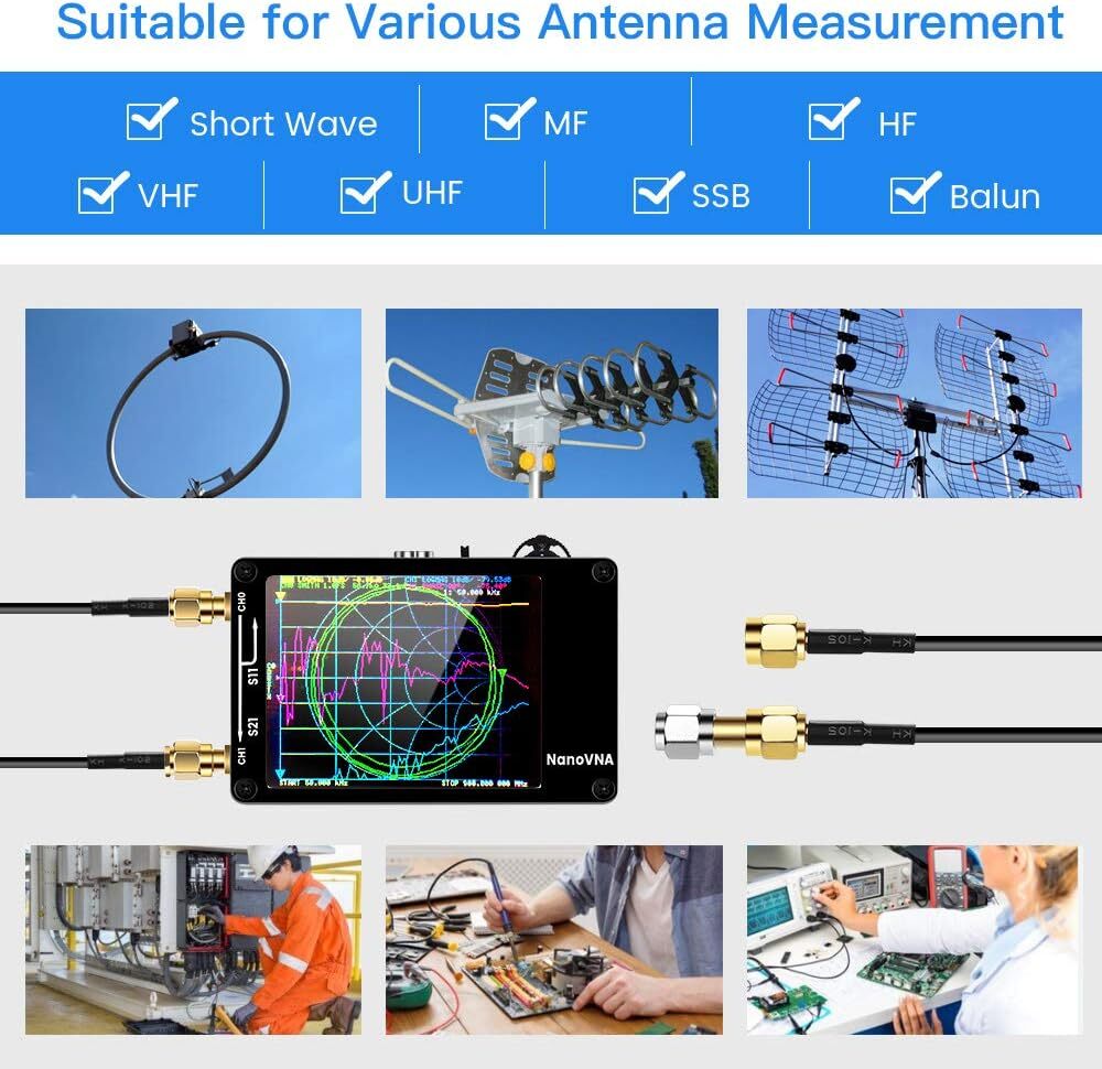 [Upgraded] NanoVN Vector Network Analyzer V3.6 HF VHF UHF Antenna Analyzer SWR