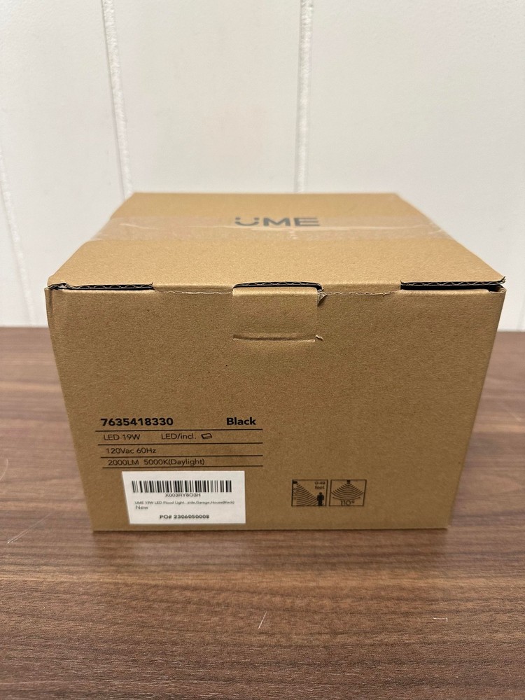 UME 19W LED Flood Light Motion Sensor Outdoor, 2 Adjustable Head, 2000LM,