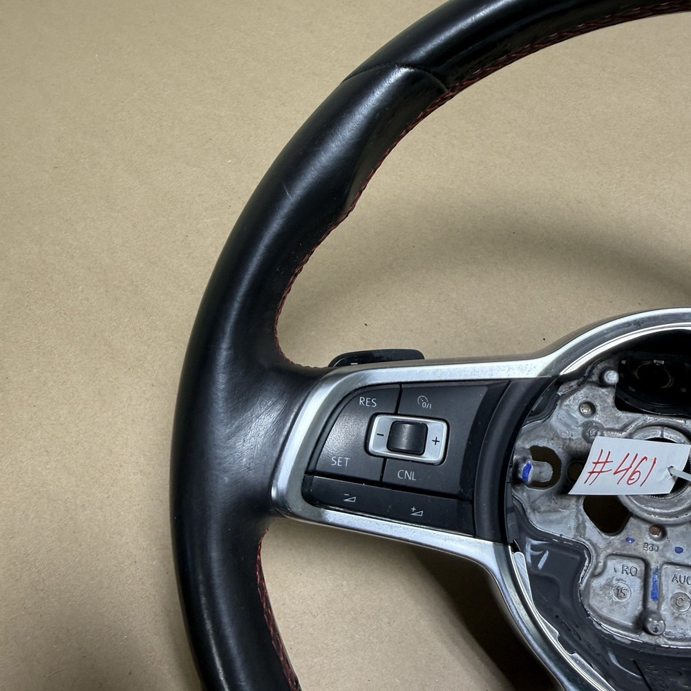 2015-2017 MK7 VW GTI Steering Wheel Manual BLK Leather Multi Function OEM