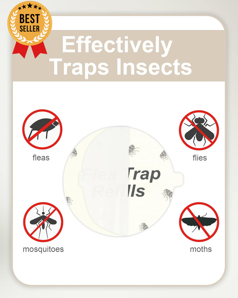 20 Pack Flea Trap Refill Discs Sticky Pads 7.1" for Flea & Bed Bug Traps