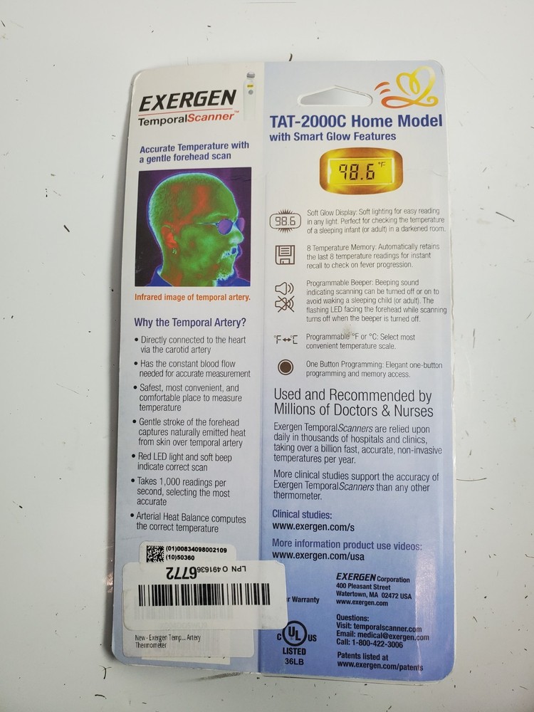 NEW Exergen Thermometer Temporal Scanner