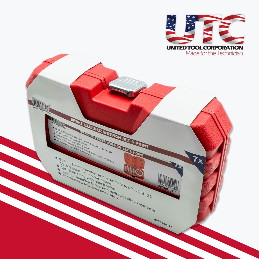 Brake Clutch Bleeding Tool Set Wrench Spanner Set Colour Coded 7mm - 12mm