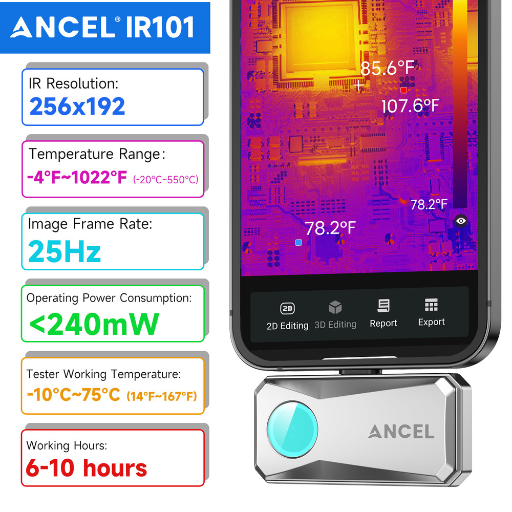 High Resolution Thermal Imaging Camera for iOS Smartphones (iPhone w/Lightning)