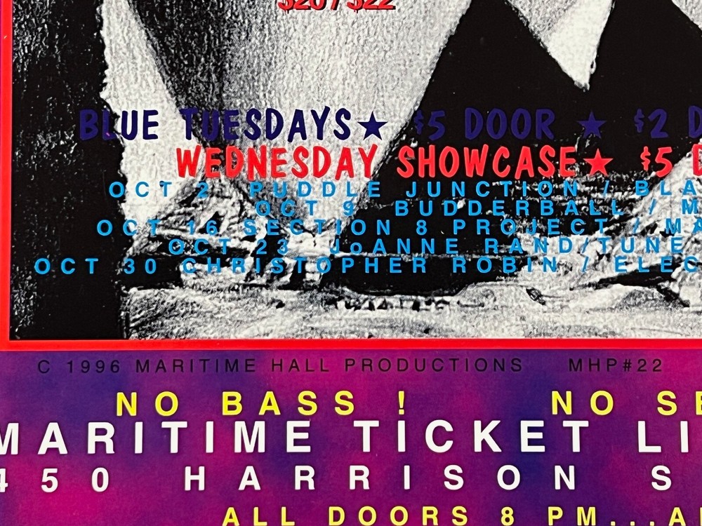 Maritime Hall Poster 1996 MHP#22 Dr. John, Unbroken Chain, Zero, Hooker's Ball