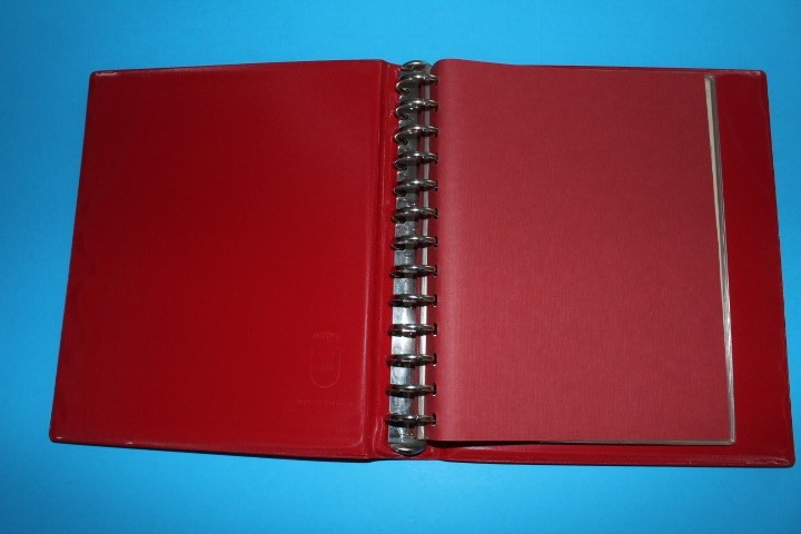 Lindner (1130?) smaller Red 13 Ring binder with Dustcase BlueLakeStamps Useful!
