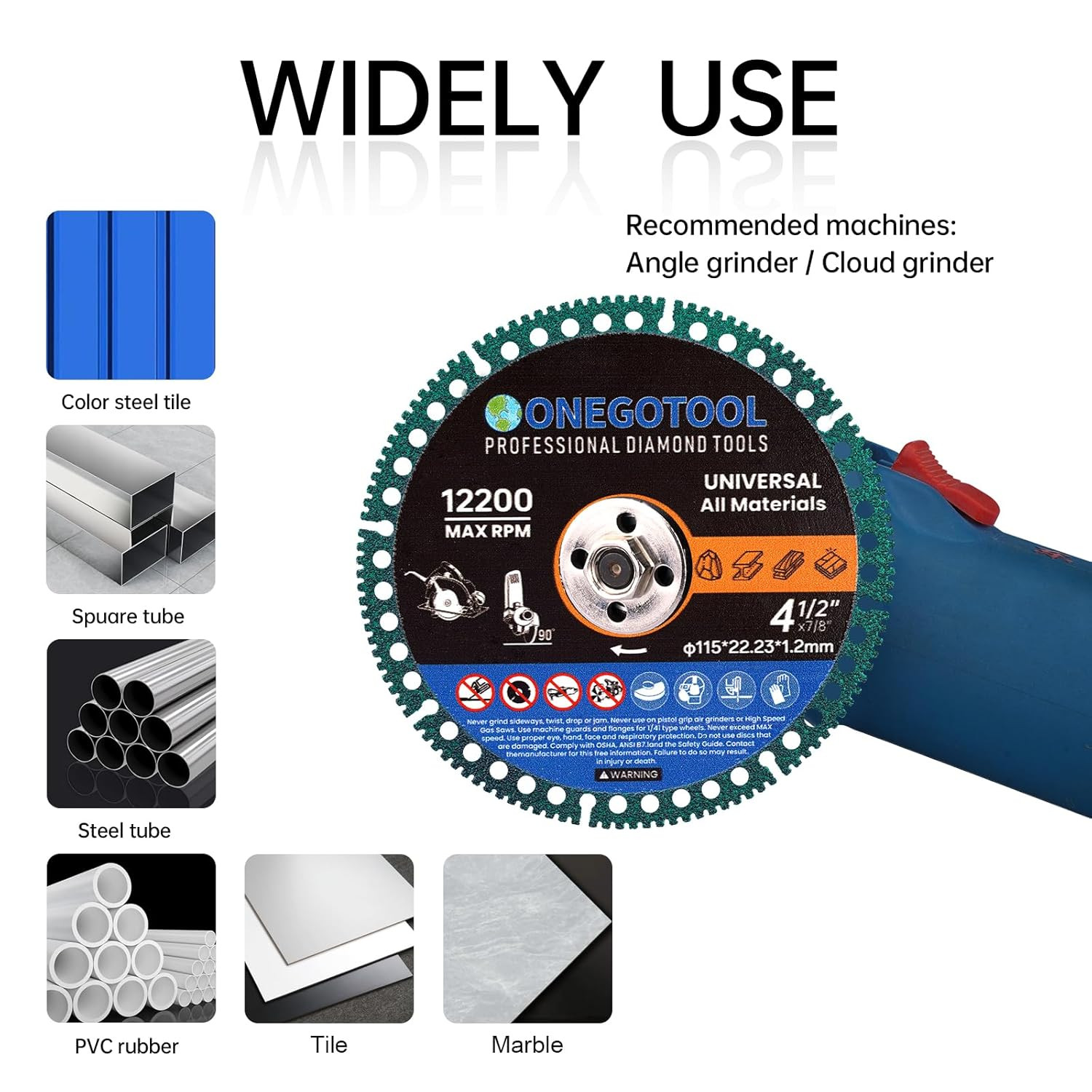 4-1/2 Inch Indestructible Cutting Discs for Angle Grinder 7/8" Blades Cut off Wh