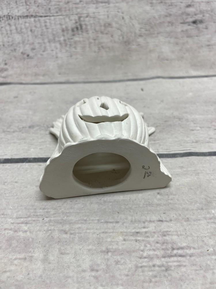 Ceramic Bisque Halloween Ghost & Jack-o'-Lantern Scarecrow