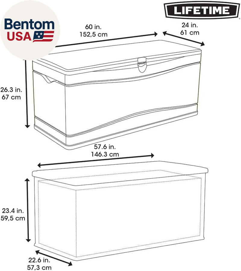 60040 Deck Box, 130 Gallon, Desert Sand