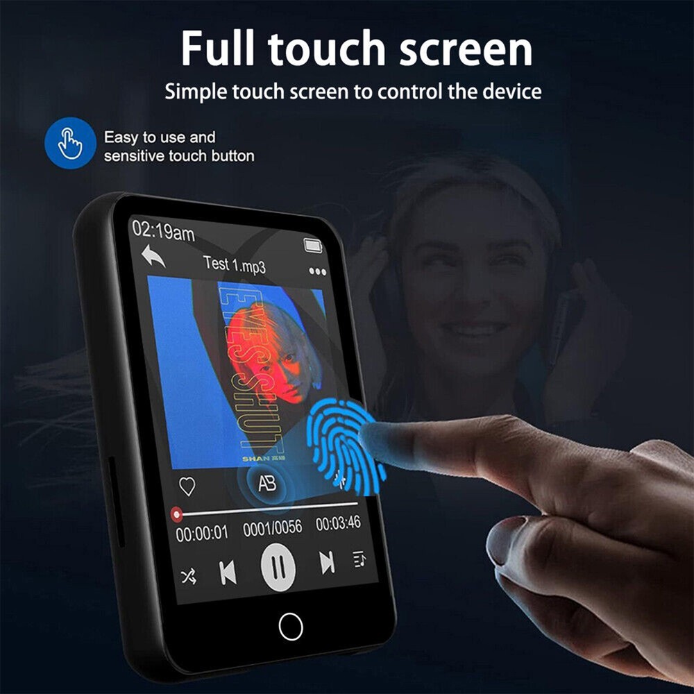 Ultra-thin Full Screen MP3 Player Portable Bluetooth Touch Music Player