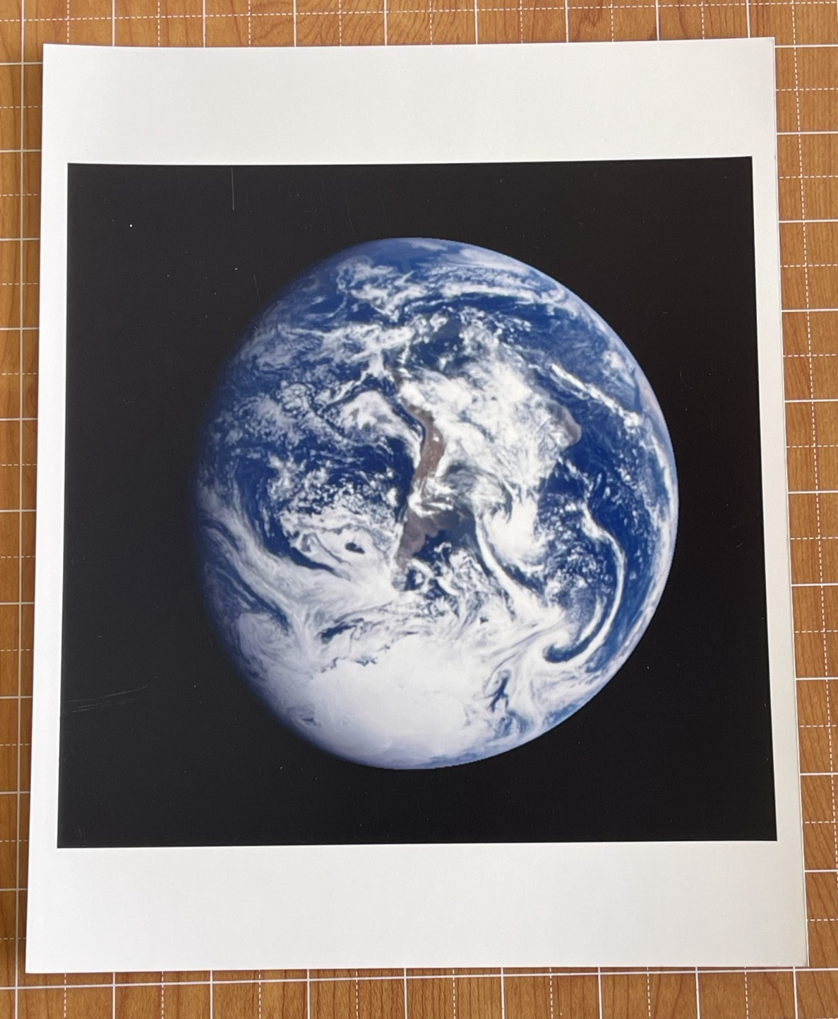 VINTAGE SPACE NASA PHOTO EARTH TAKEN BY GALILEO  JPL KODAK PAPER