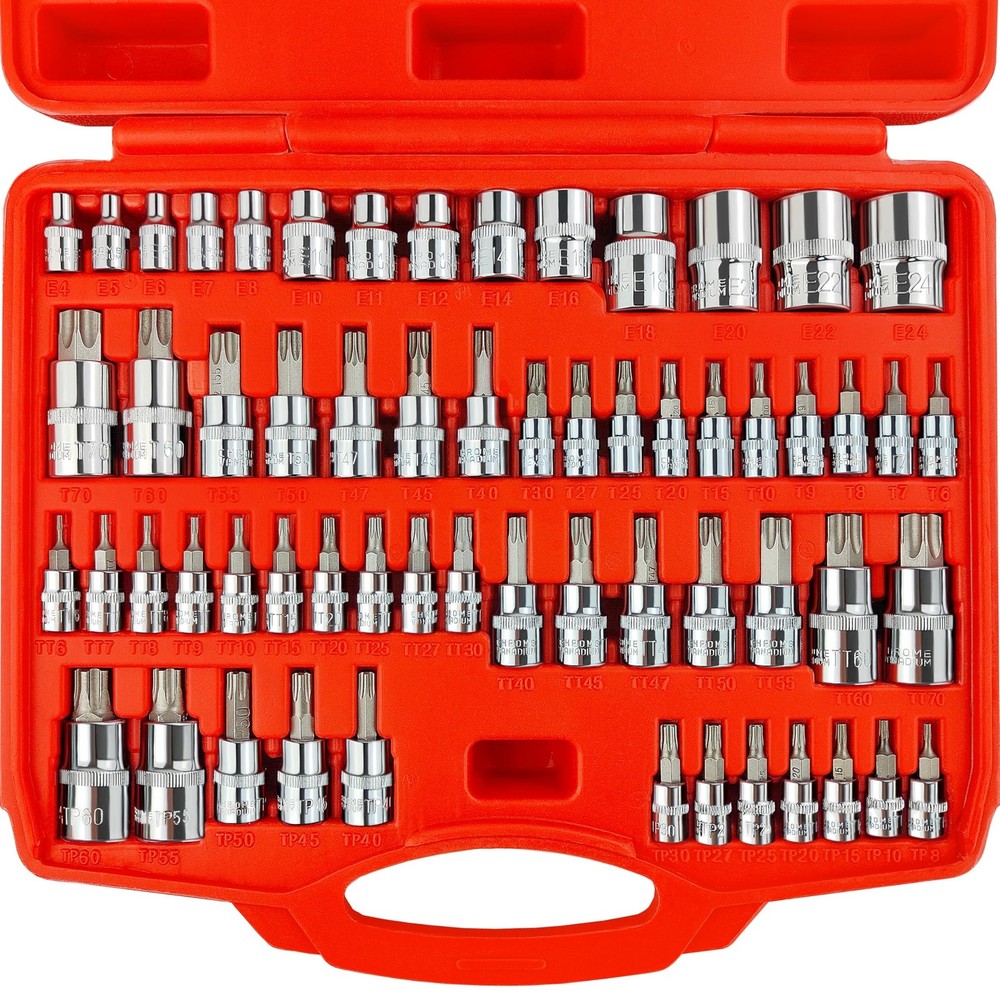 WETT Master Torx Bit Socket and External Torx Socket Set, 60-Piece 1/4", 3/8"...