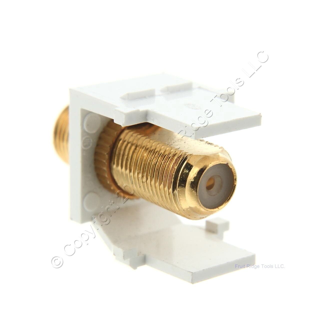 10 Leviton White Quickport Gold Coaxial Cable Connector Jacks 40831-W