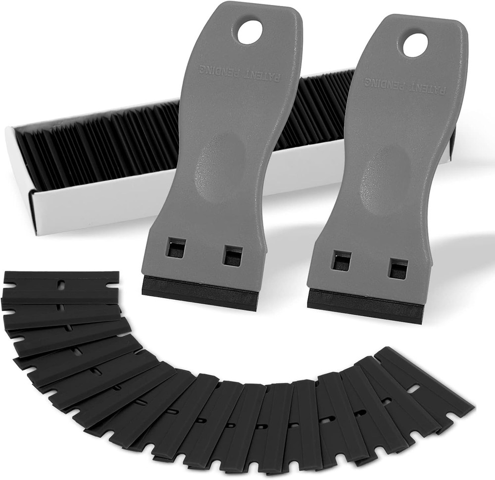 Plastic Razor Blade2PCS  Scraper Tool and 100PCS Plastic Blades for Gasket Remov
