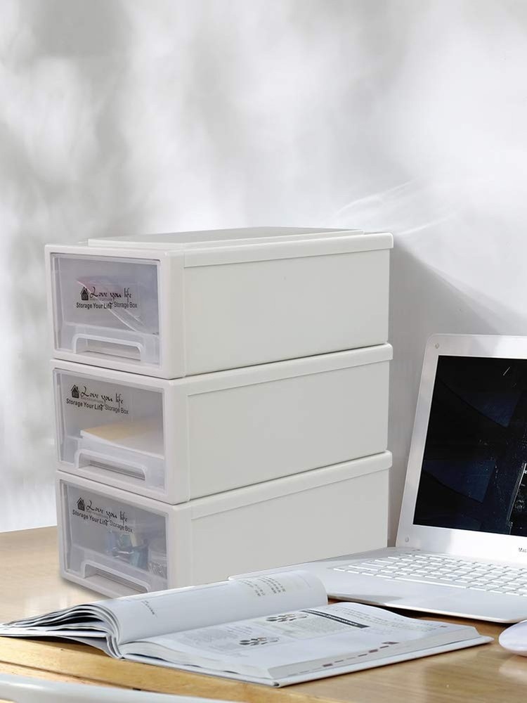 6 Quart Stacking Storage Drawer Unit Front Box, 3 Packs 6 Quart
