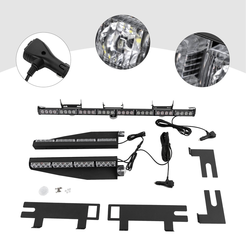 LED Strobe Light Bar Emergency Rooftop Flash Warning Traffic Advisor Waterproof