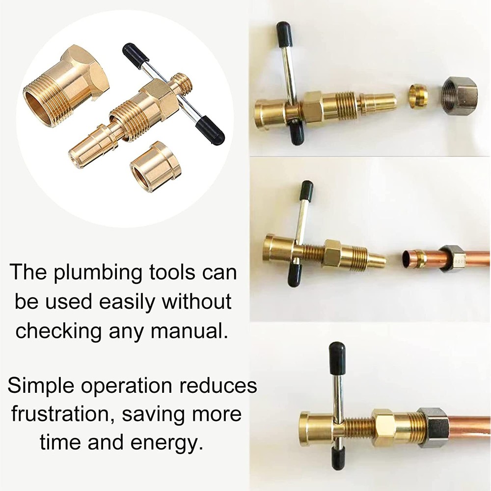 Olive Remover Puller Solid Brass Copper Pipe Fitting Plumbing Tool 1/2" & 3/4"