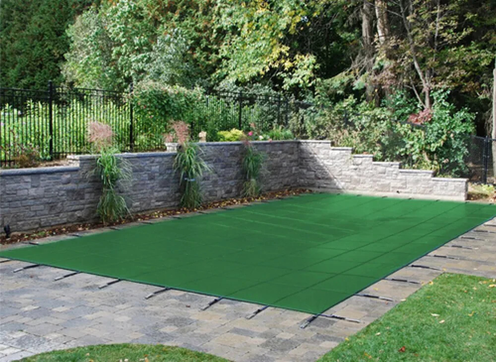 Yard Guard Deck-Lock System 12' x 24' Rectangular Green Mesh Safety Cover