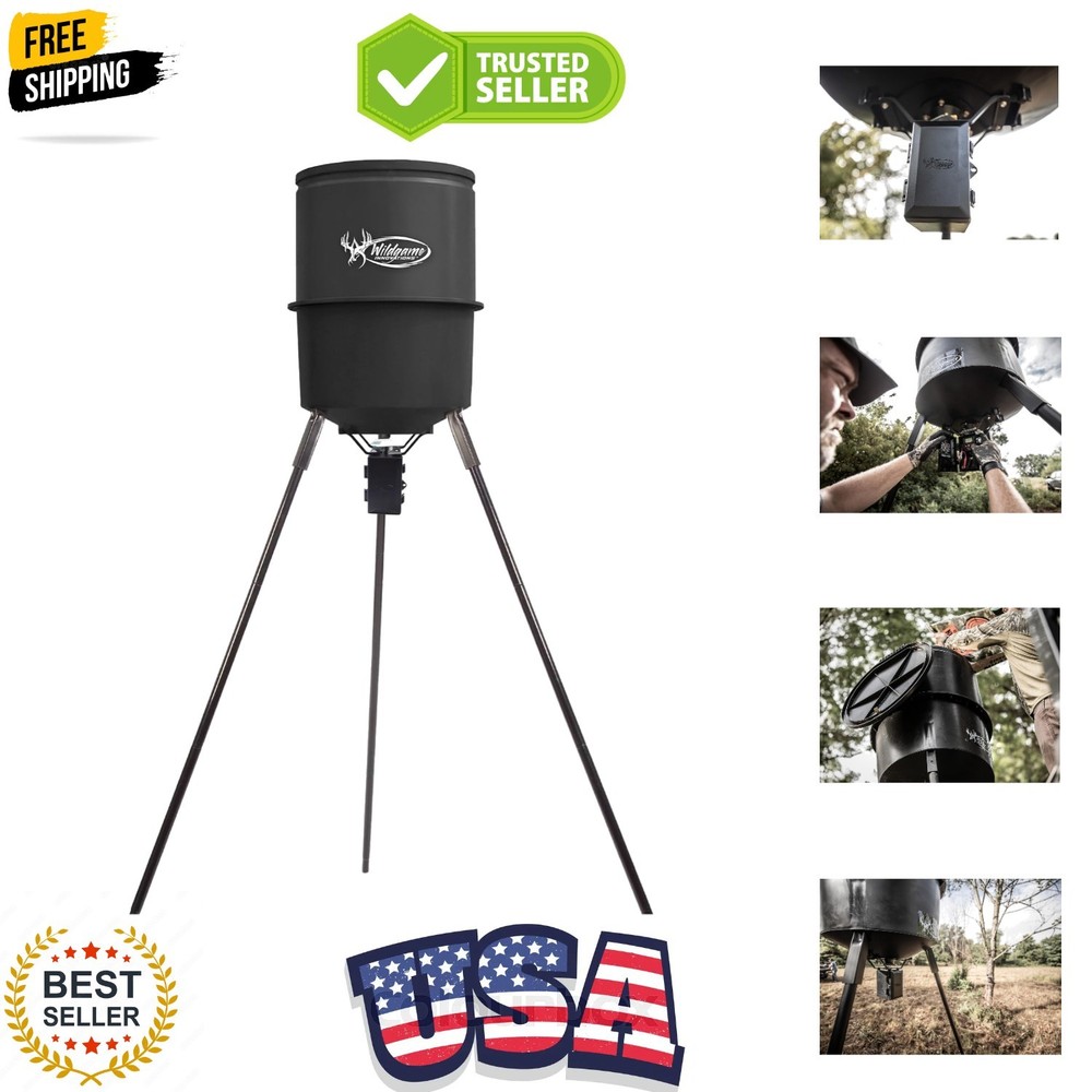 Quick-Set 270 lb Game Feeder with Digital Timer | Durable Tripod Corn/Pellet ...