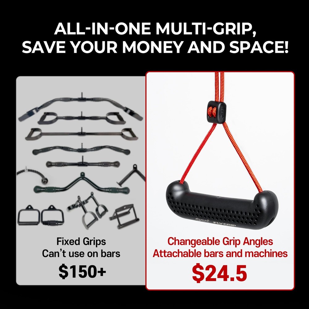 GD Fly Grip Pull Up Handles for Neutral Grip & LAT Pull Down Attachments – Pe...