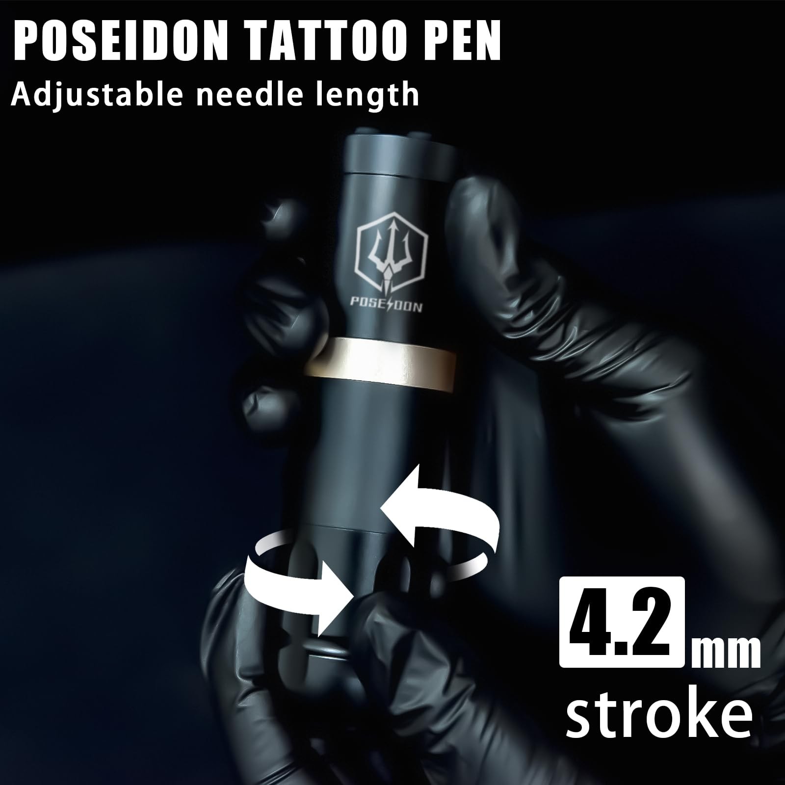 POSEIDON Cordless Rotary Tattoo Machine Kit with 20 Tattoo Cartridge Needles,...