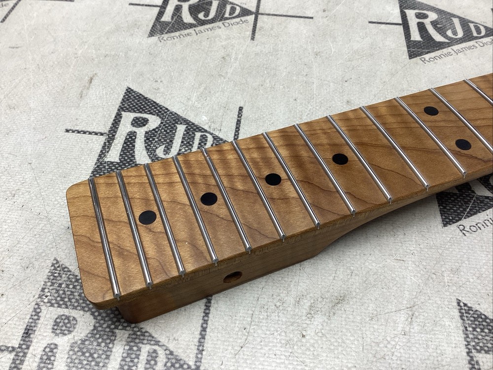 Warmoth Tele Modern Electric Guitar Neck Roasted Flame Maple