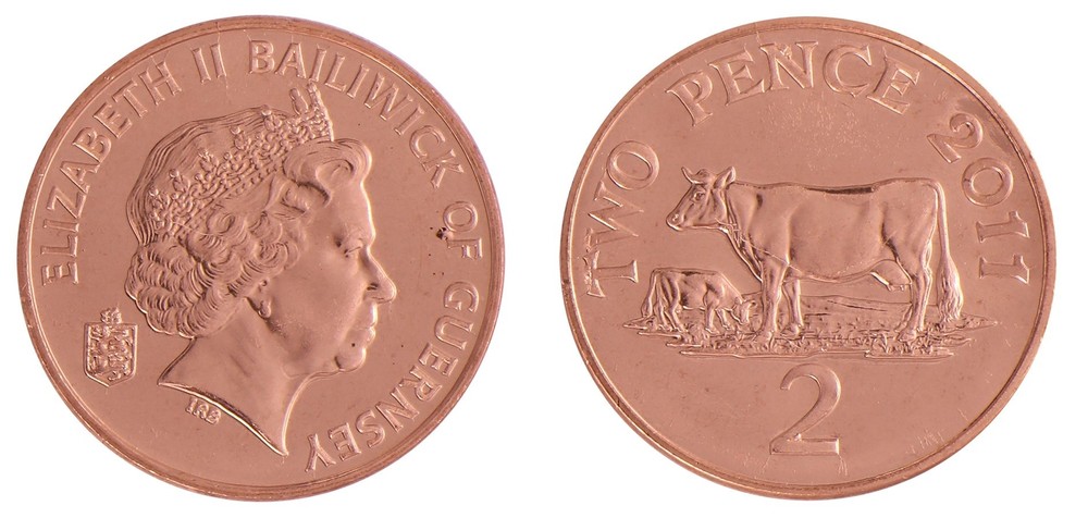 Guernsey 2 Pence, 2011, KM #96, Mint