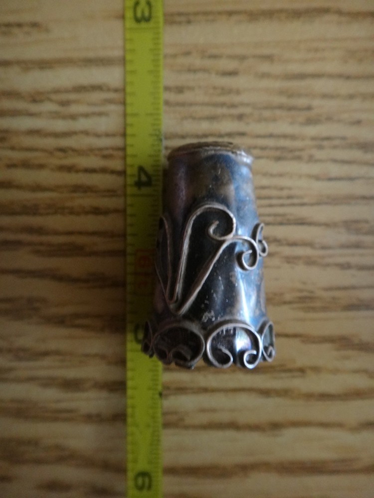 Antique Sterling Silver Sewing Thimble A
