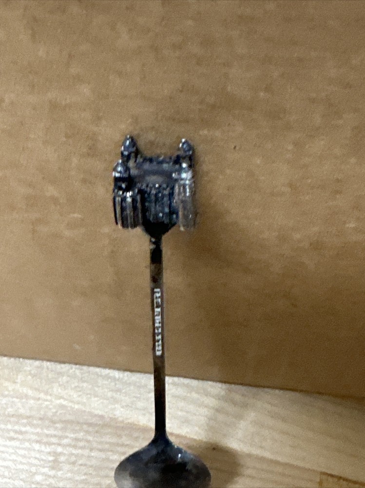 CASTLE TOPPER SOUVENIR SPOON 3D PLATED NICKEL SILVER VINTAGE RETRO COLLECTOR