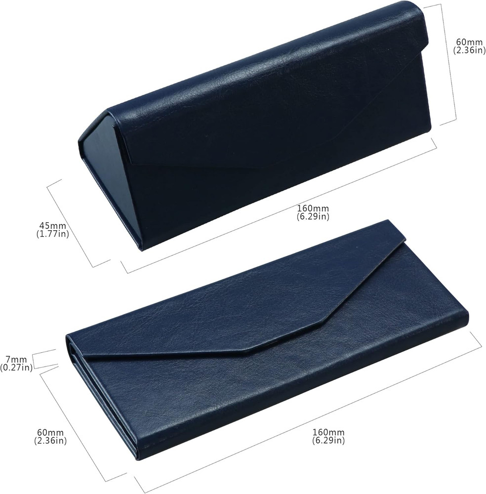 Visionglobal 2 Pack Eyeglass Case Hard Shell with Foldable Design, Portable Sung