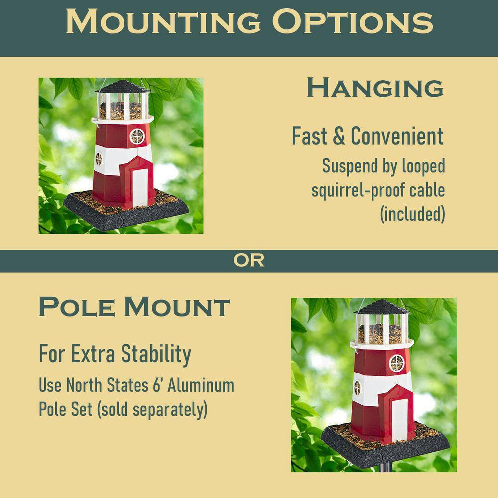 Large Red/White Lighthouse Birdfeeder