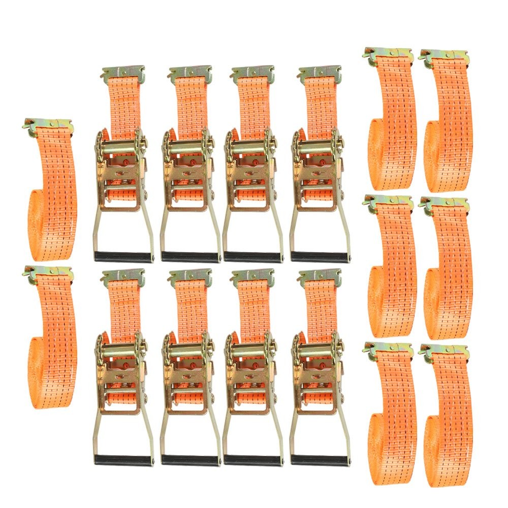 8PCS E-Track Ratchet Straps 2" x15' 4400LB Tie Down US