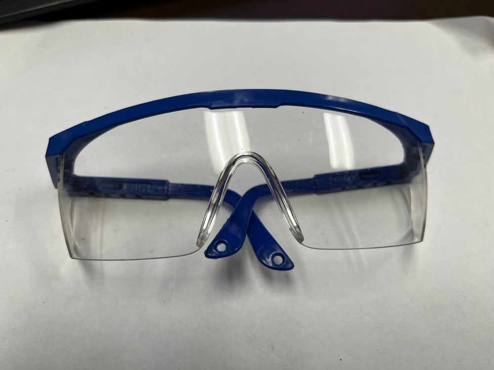 Retractable clear Lens Glasses Safty Splash Goggles -blue