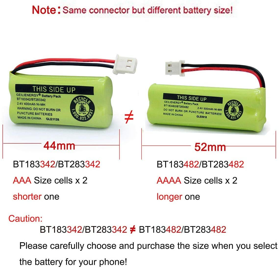 4X Cordless Phone Battery For BT-183342 BT283342 AT&T BT166342 Empire CPH-515J
