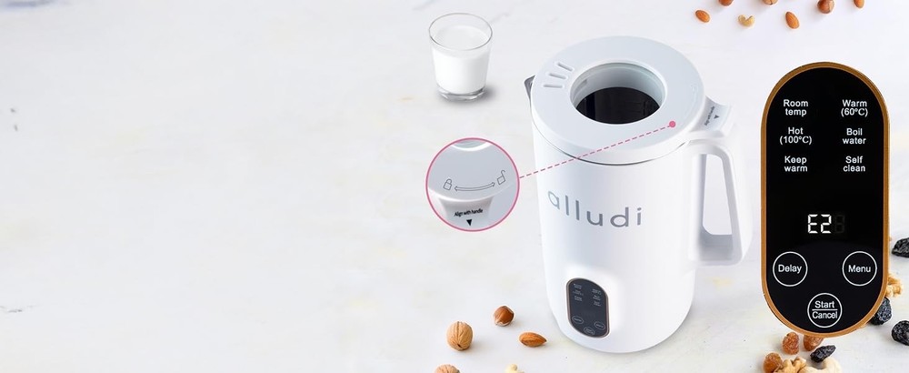 Automatic 10-in-1 Nut Milk Maker Machine, 27oz, Self-Cleaning, White