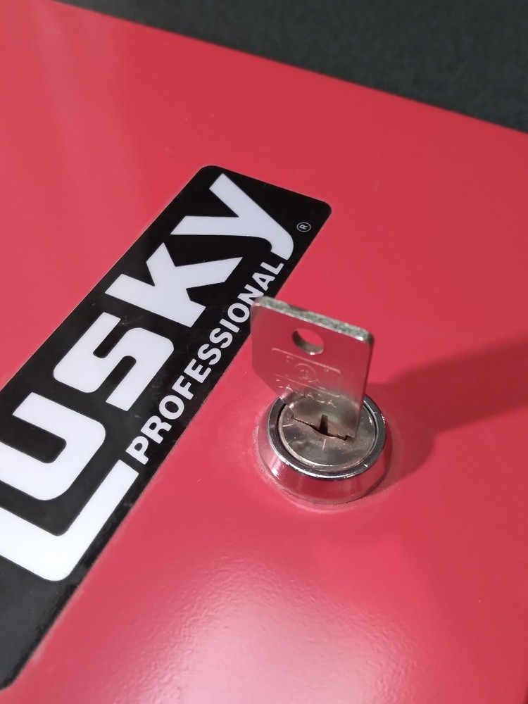 Vintage Husky Metal Box Tool Bit Sockets Wrenches Empty Storage Case Red NOS