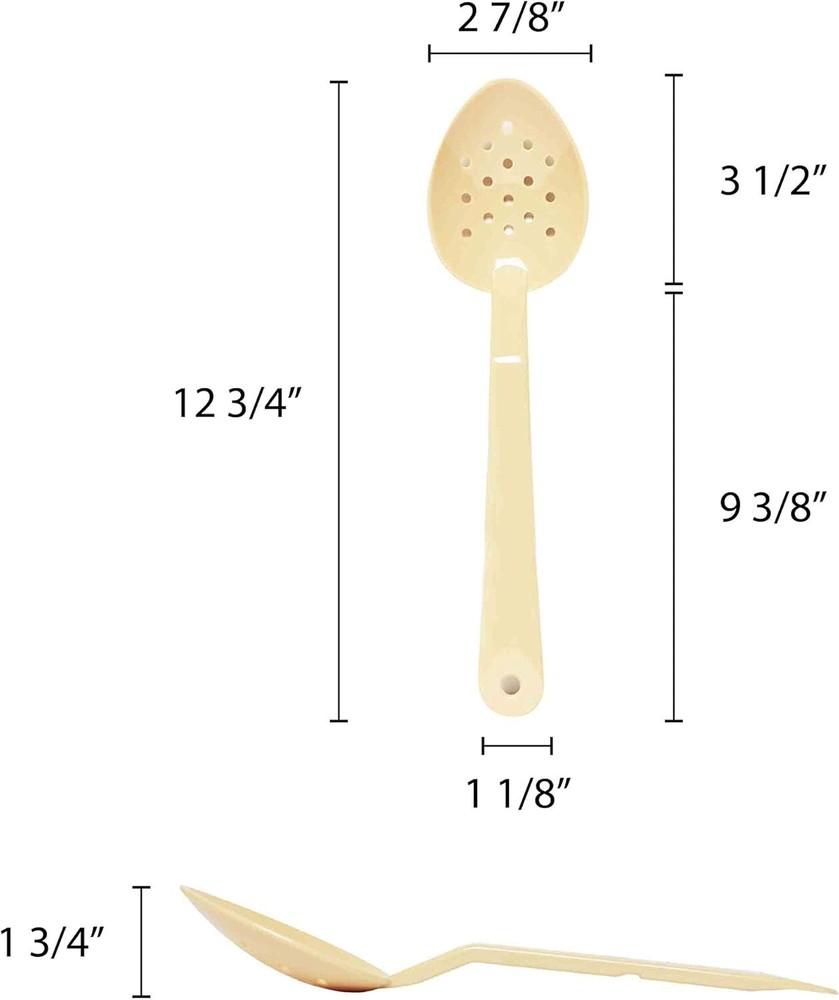 (12x) 330mm / 13" Perforated Serving Spoon, Polycarbonate, Beige