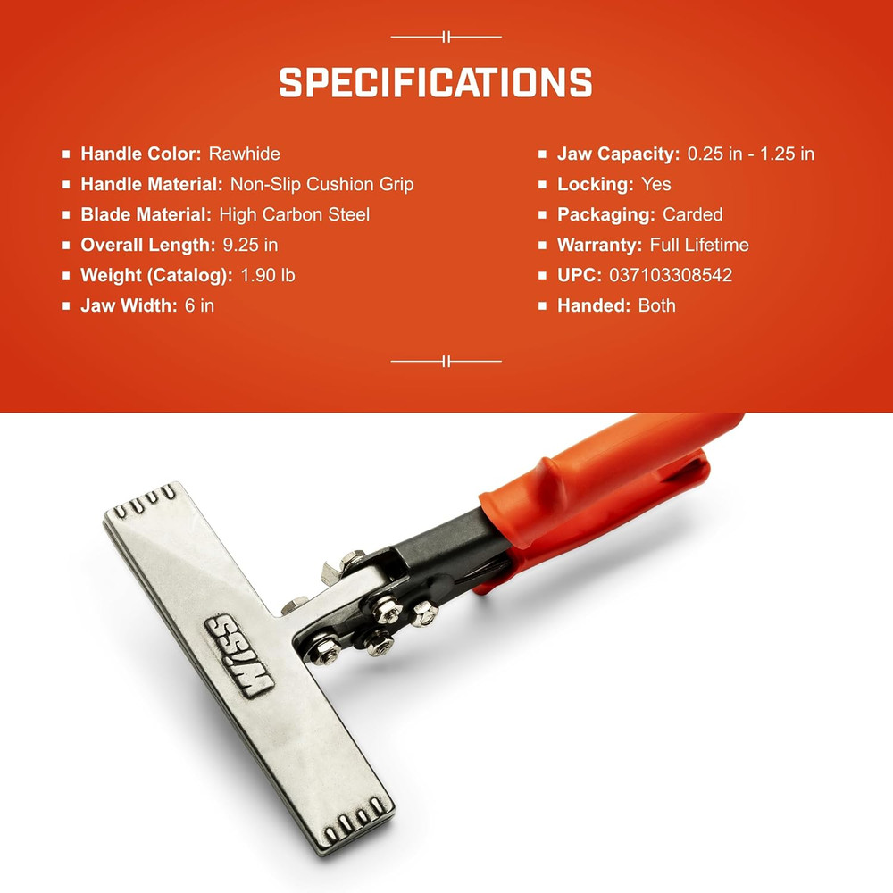 Crescent 6" Straight Handle Hand Seamer - WS6N