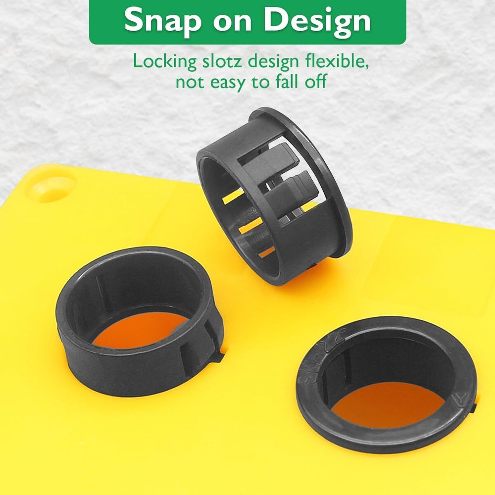 2-1/2(63mm) Black Snap-in Knockout Insulating Bushing Grommets Plastic Cabl