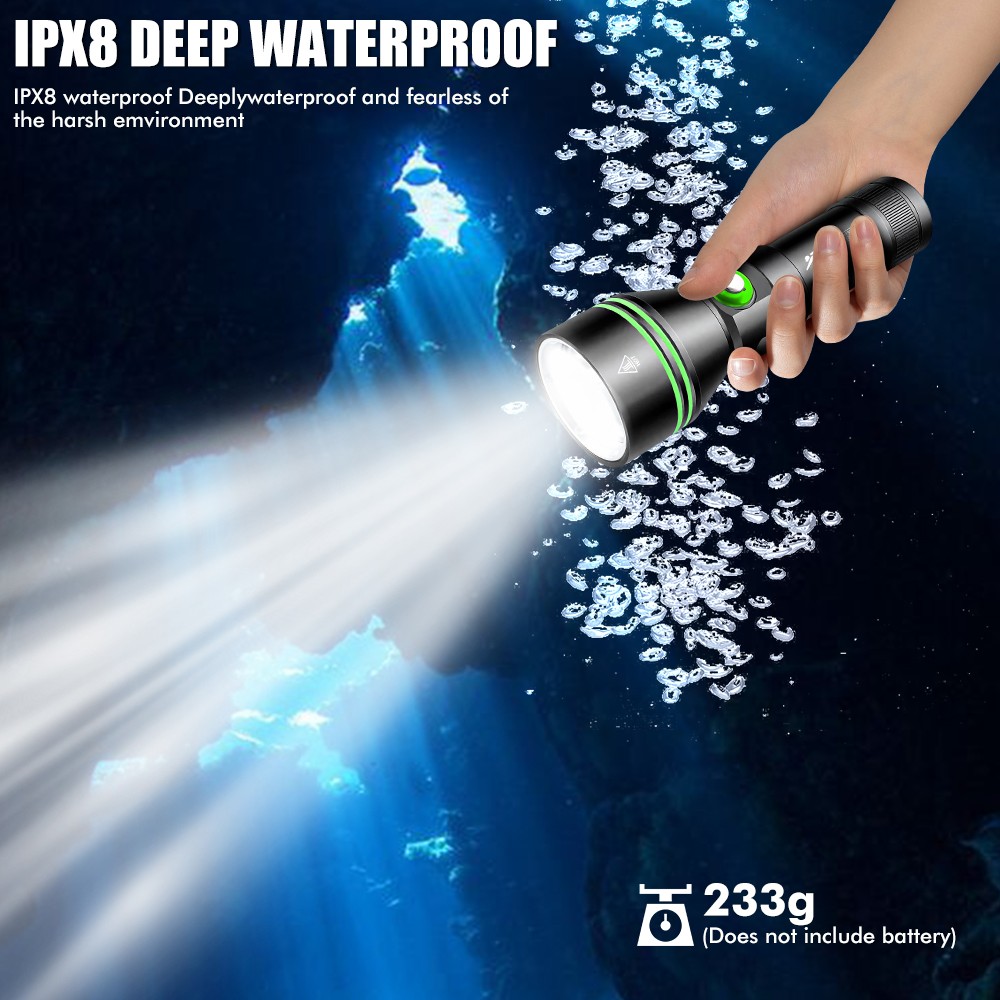 350000LM LED Professional Scuba Diving Light Underwater Flashlight Dive Torch