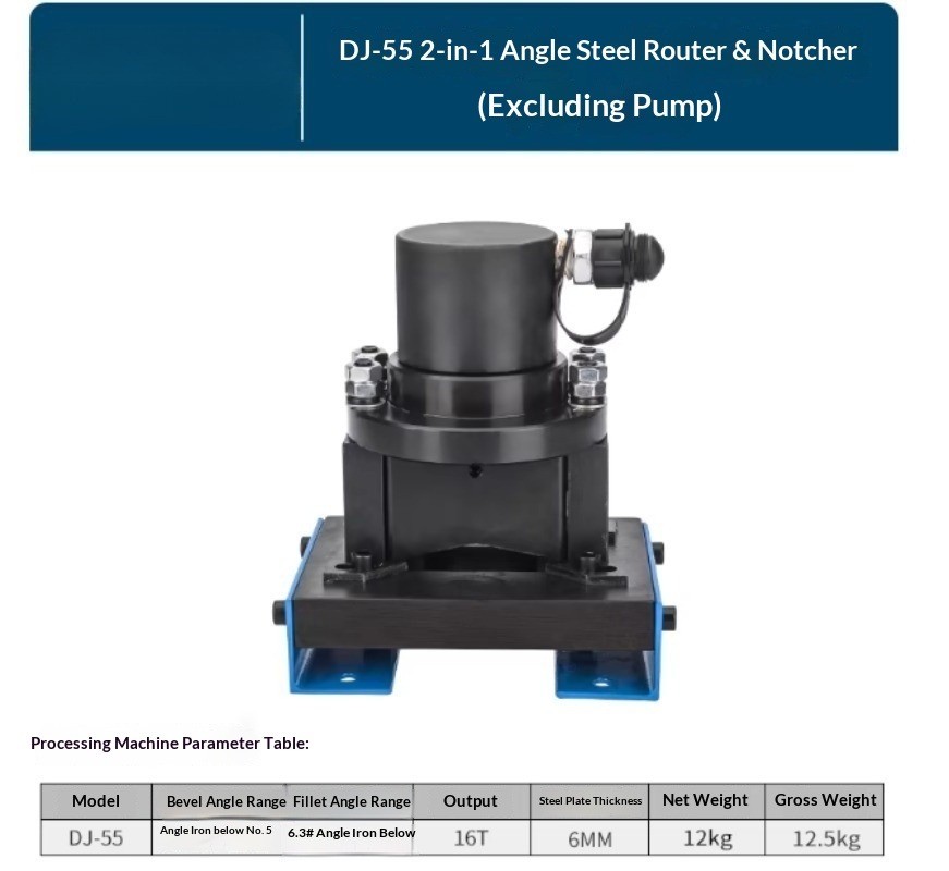 Hydraulic Angle Iron Chamfering Machine 45° Angle Steel Cutting Multi-Functional