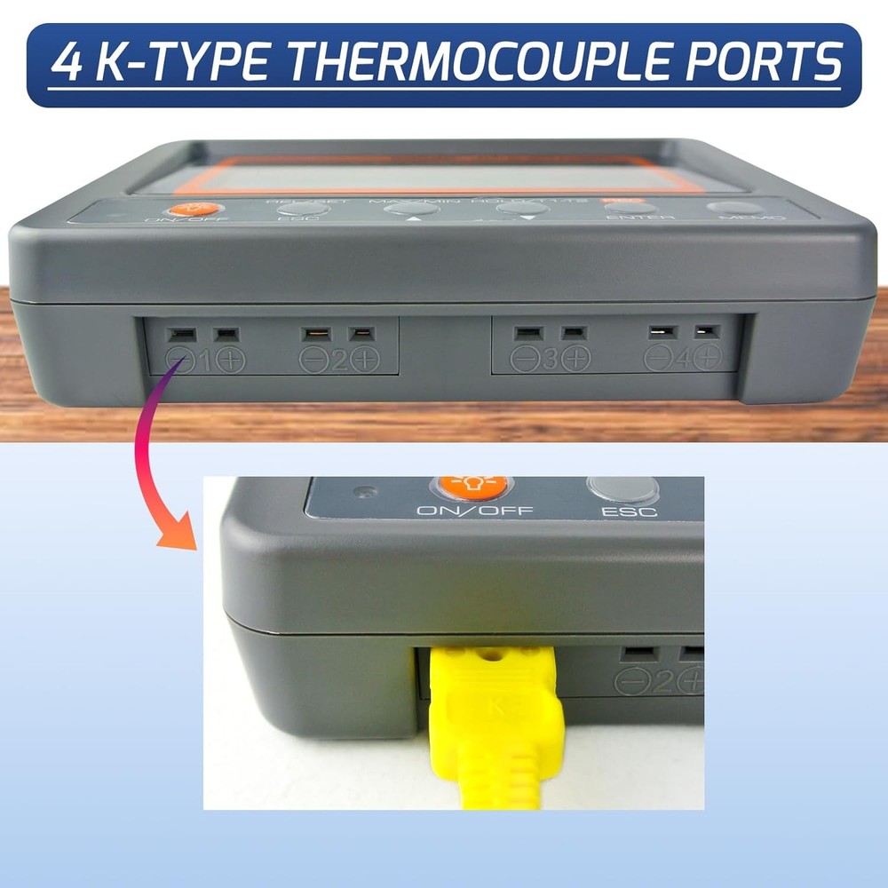 Digital 4 Channel Thermocouple Thermometer Temperature Desktop Data Logger