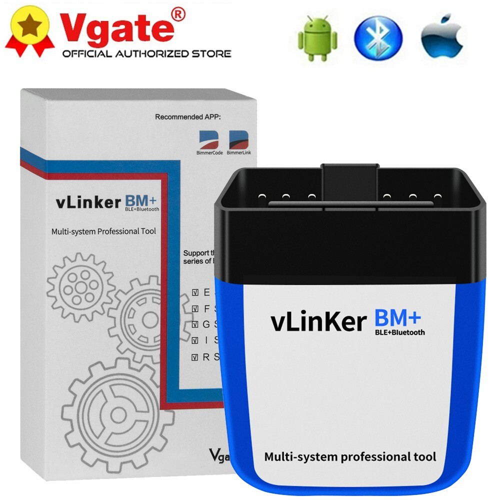 Vgate vLinker BM+ BT 4.0 OBD2 Diagnostic Scanner Tool BIMMERCODE For IOS Android