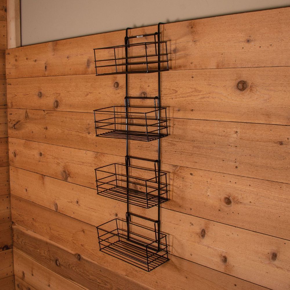 Easy-Up Mini Basket Groom Room Rack | Includes 4 Baskets | 2" Stall Board