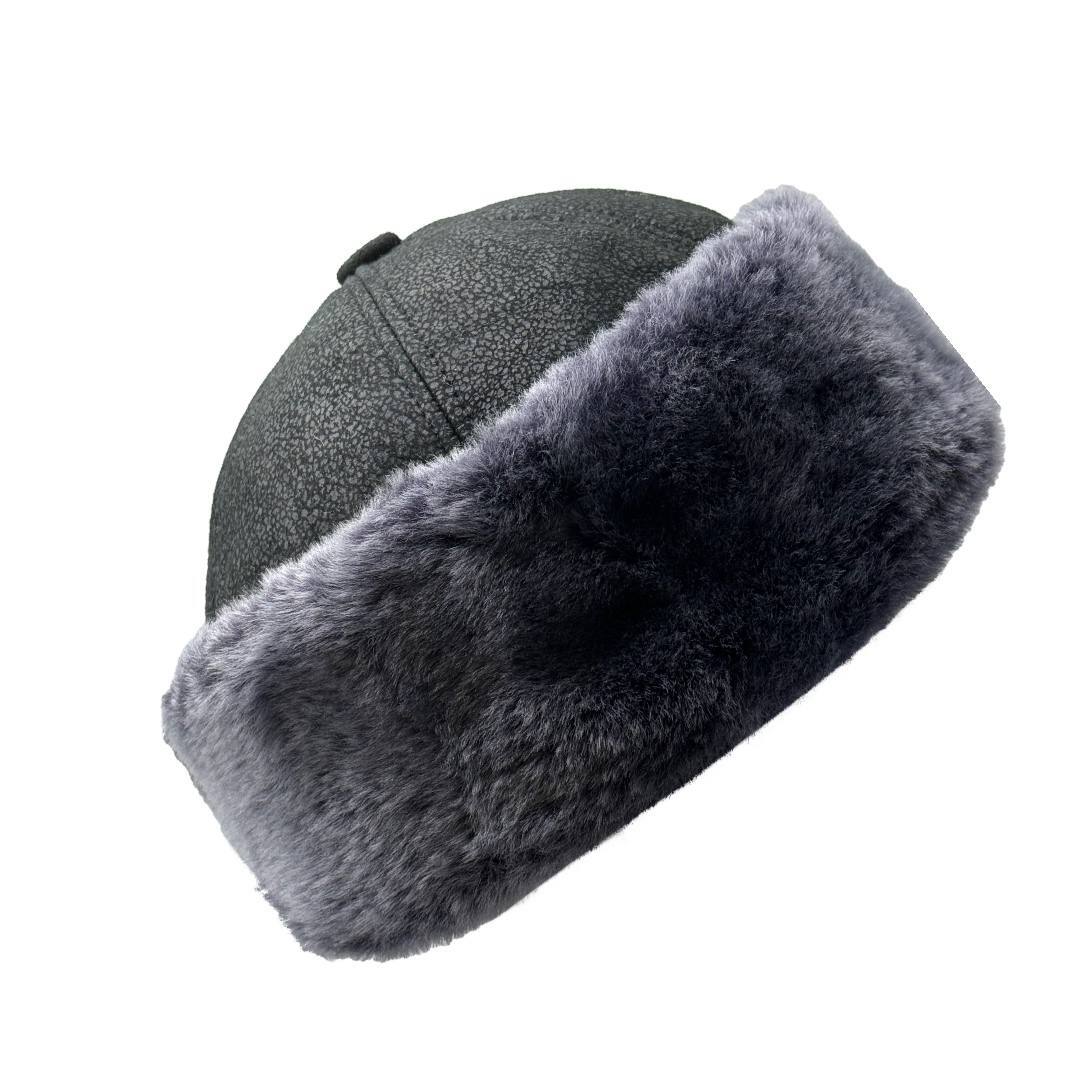 Real Shearling Sheepskin Winter Hat | Fur Beanie Leather Skull Hat